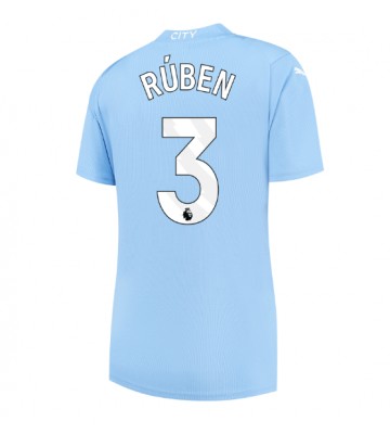 Manchester City Ruben Dias #3 Replika Hjemmebanetrøje Dame 2023-24 Kortærmet